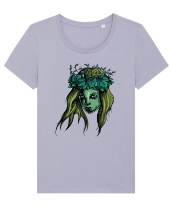 Green Beauty Girl Face Lavender