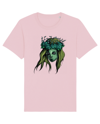 Green Beauty Girl Face Cotton Pink