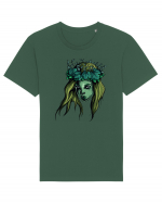 Green Beauty Girl Face Tricou mânecă scurtă Unisex Rocker