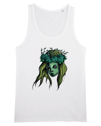 Green Beauty Girl Face White