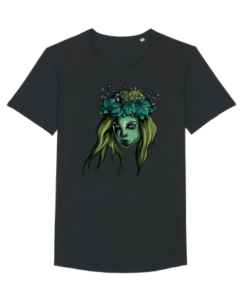 Green Beauty Girl Face Black