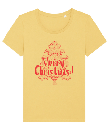 Merry Christmas Tree Red Embroidery Jojoba