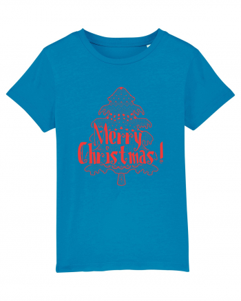 Merry Christmas Tree Red Embroidery Azur