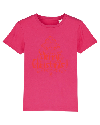 Merry Christmas Tree Red Embroidery Raspberry