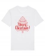 Merry Christmas Tree Red Embroidery Tricou mânecă scurtă Unisex Rocker