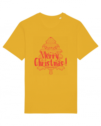 Merry Christmas Tree Red Embroidery Spectra Yellow
