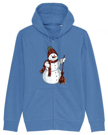 Retro Funny Snowman Bright Blue