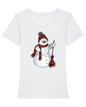 Retro Funny Snowman White