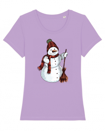 Retro Funny Snowman Lavender Dawn