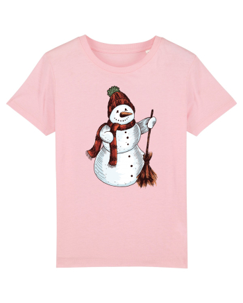 Retro Funny Snowman Cotton Pink