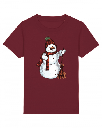 Retro Funny Snowman Burgundy