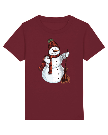Retro Funny Snowman Burgundy