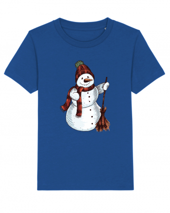 Retro Funny Snowman Majorelle Blue