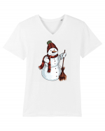 Retro Funny Snowman Tricou mânecă scurtă guler V Bărbat Presenter