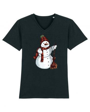 Retro Funny Snowman Black
