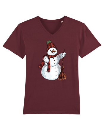 Retro Funny Snowman Burgundy