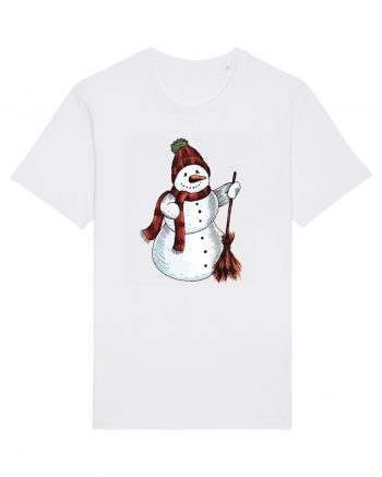 Retro Funny Snowman White