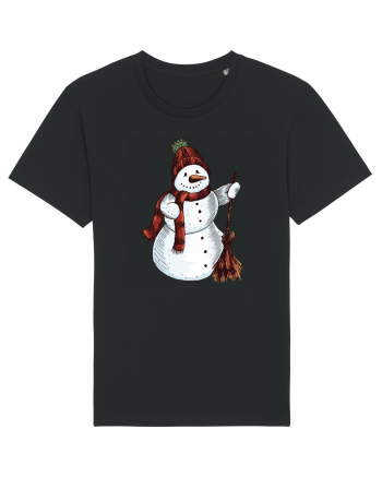 Retro Funny Snowman Black