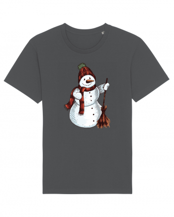 Retro Funny Snowman Anthracite