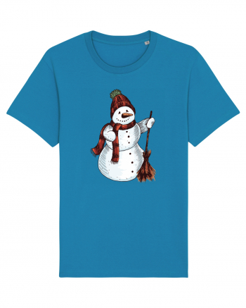 Retro Funny Snowman Azur