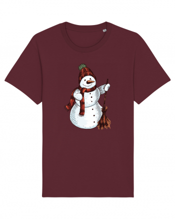 Retro Funny Snowman Burgundy