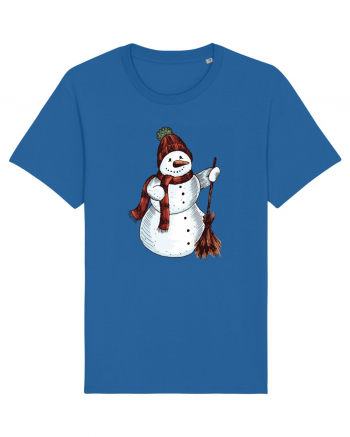 Retro Funny Snowman Royal Blue