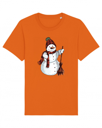 Retro Funny Snowman Bright Orange