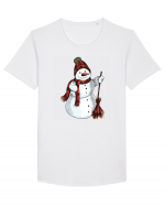 Retro Funny Snowman Tricou mânecă scurtă guler larg Bărbat Skater