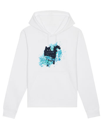 Watercolor Black Cat White