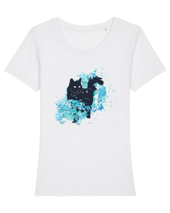 Watercolor Black Cat White