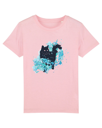Watercolor Black Cat Cotton Pink