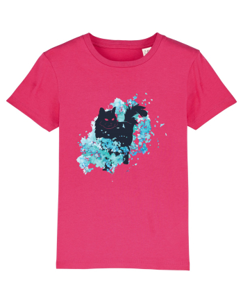 Watercolor Black Cat Raspberry