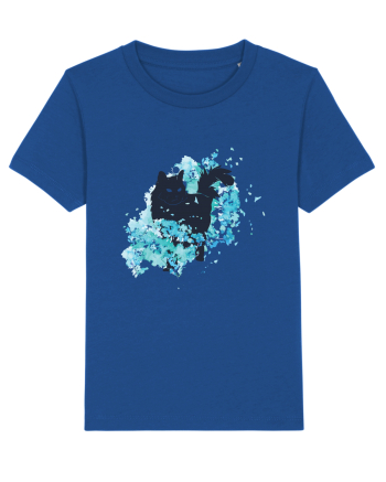 Watercolor Black Cat Majorelle Blue