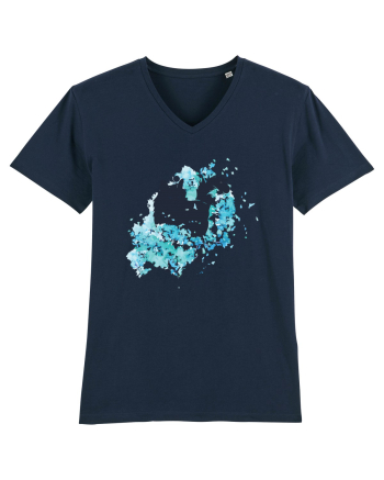 Watercolor Black Cat French Navy