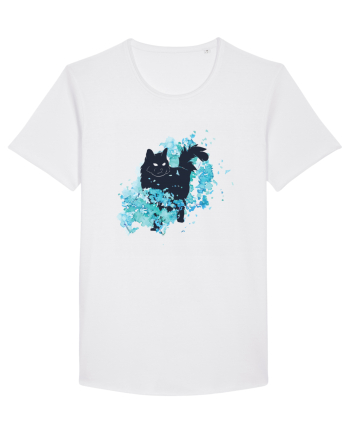Watercolor Black Cat White