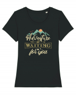 Adventure is waiting for you Tricou mânecă scurtă guler larg fitted Damă Expresser