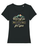Adventure is waiting for you Tricou mânecă scurtă guler larg fitted Damă Expresser