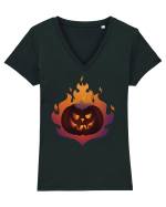 Sarbatoarea dovleacului Tricou mânecă scurtă guler V Damă Evoker
