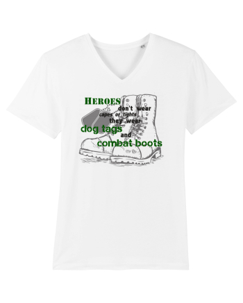 Dog tags and combat boots White