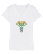 Elefant Tricou mânecă scurtă guler V Damă Evoker