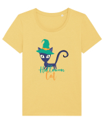 Halloween Cat Tricou mânecă scurtă guler larg fitted Damă Expresser
