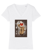 Vulpița Tricou mânecă scurtă guler V Damă Evoker