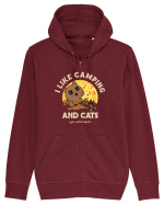I like camping and cats Hanorac cu fermoar Unisex Connector