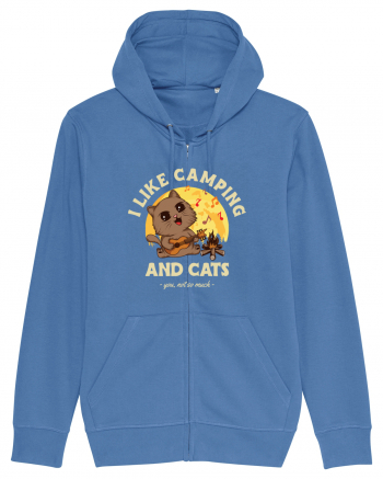 I like camping and cats Bright Blue