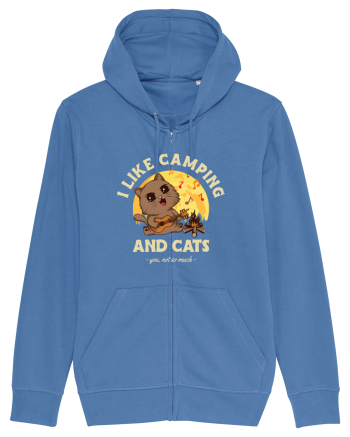 I like camping and cats Bright Blue
