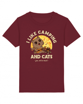 I like camping and cats Burgundy