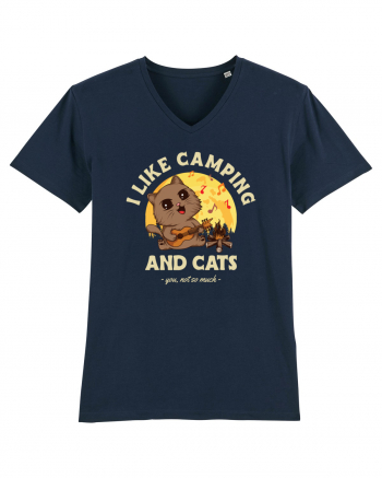 I like camping and cats French Navy