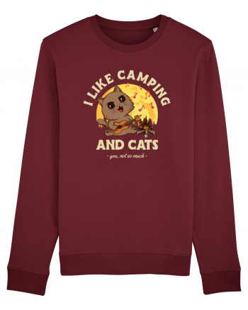 I like camping and cats Burgundy