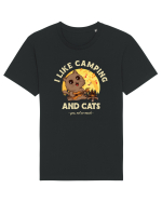 I like camping and cats Tricou mânecă scurtă Unisex Rocker