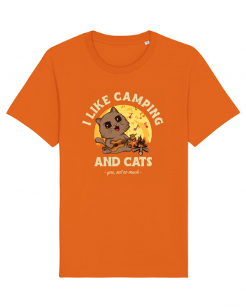 I like camping and cats Bright Orange